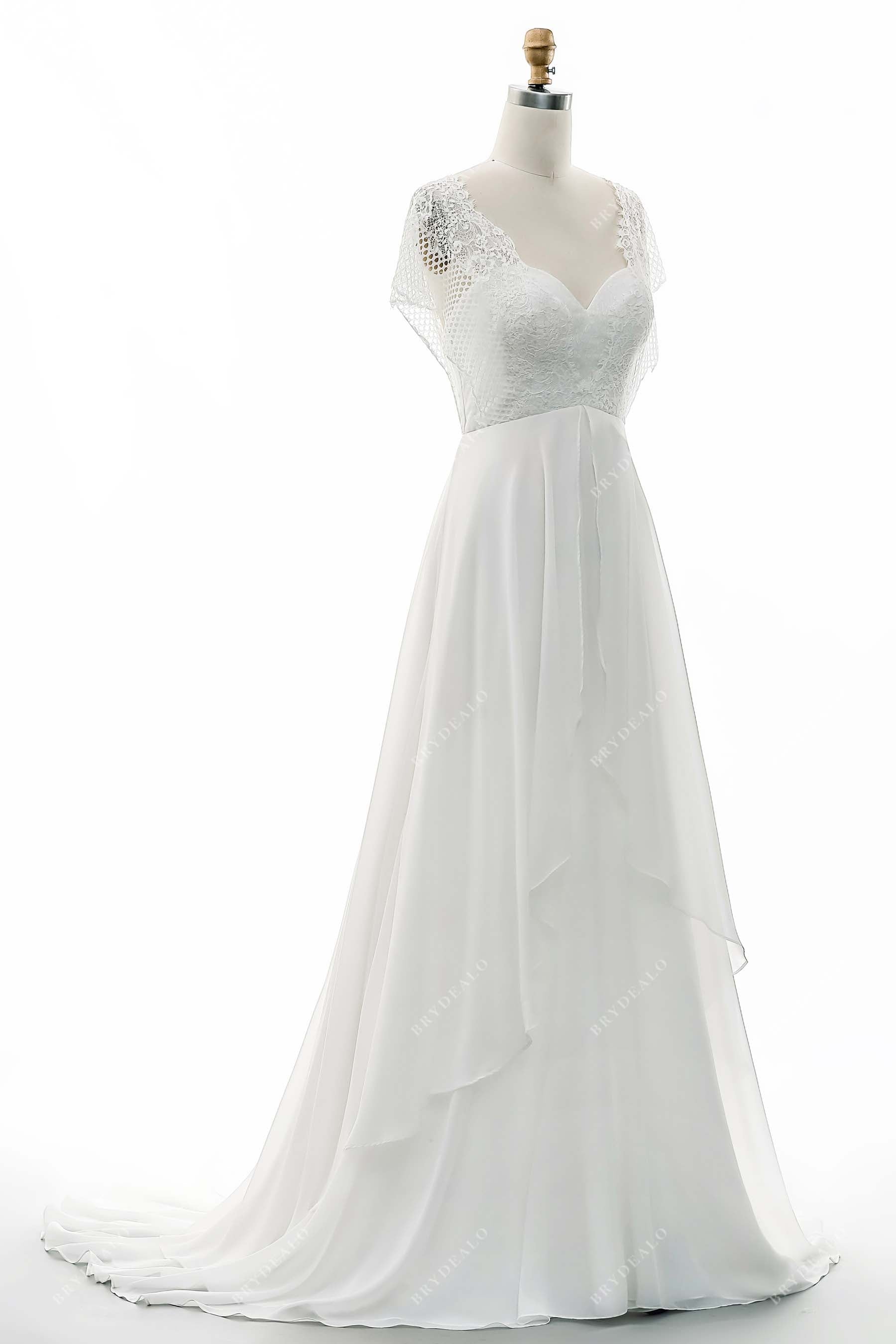 Wild Lace Chiffon Beach Wedding Dress