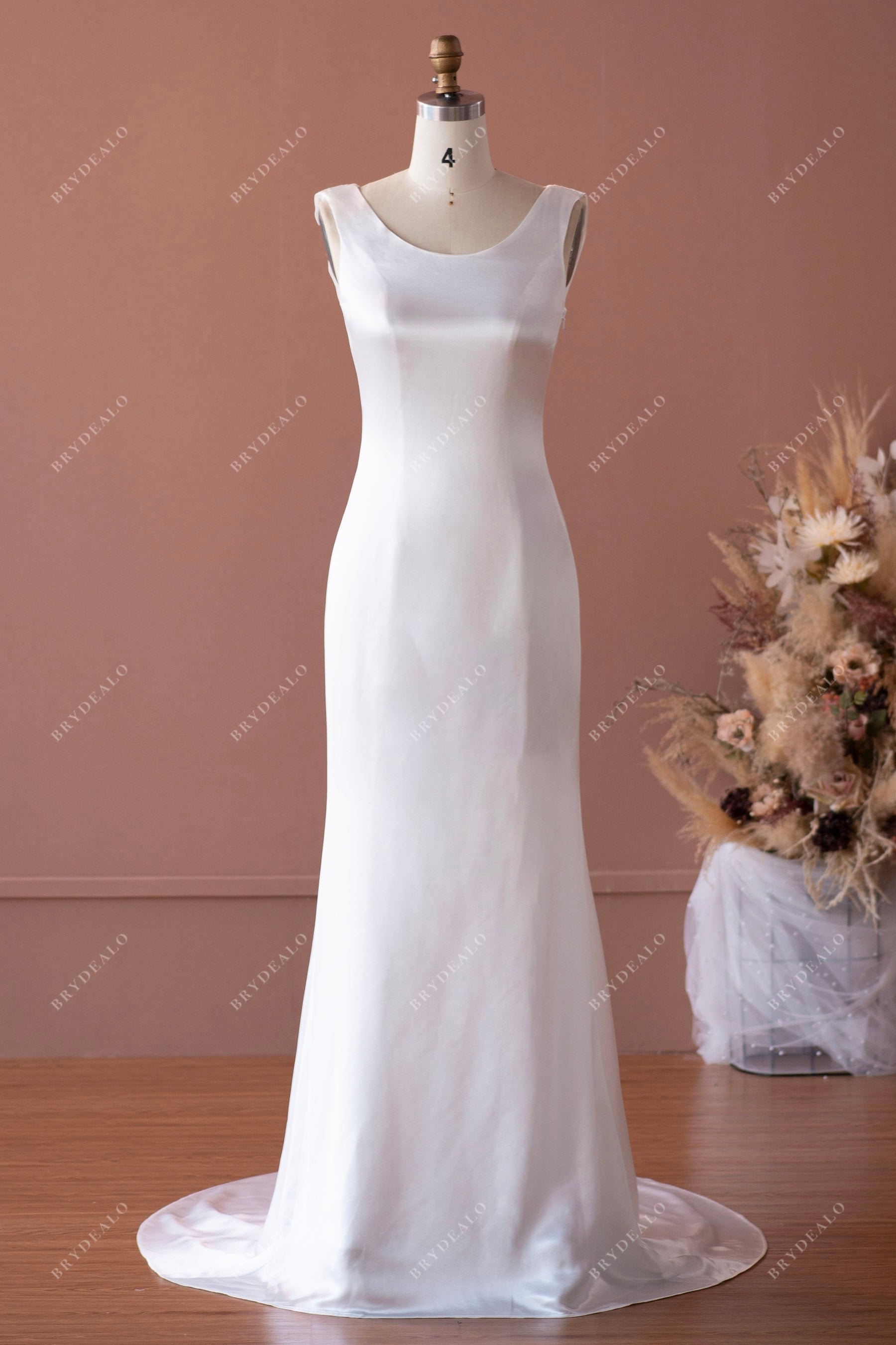 Cowl neck Satin mermaid wedding dress – La Novale Atelier