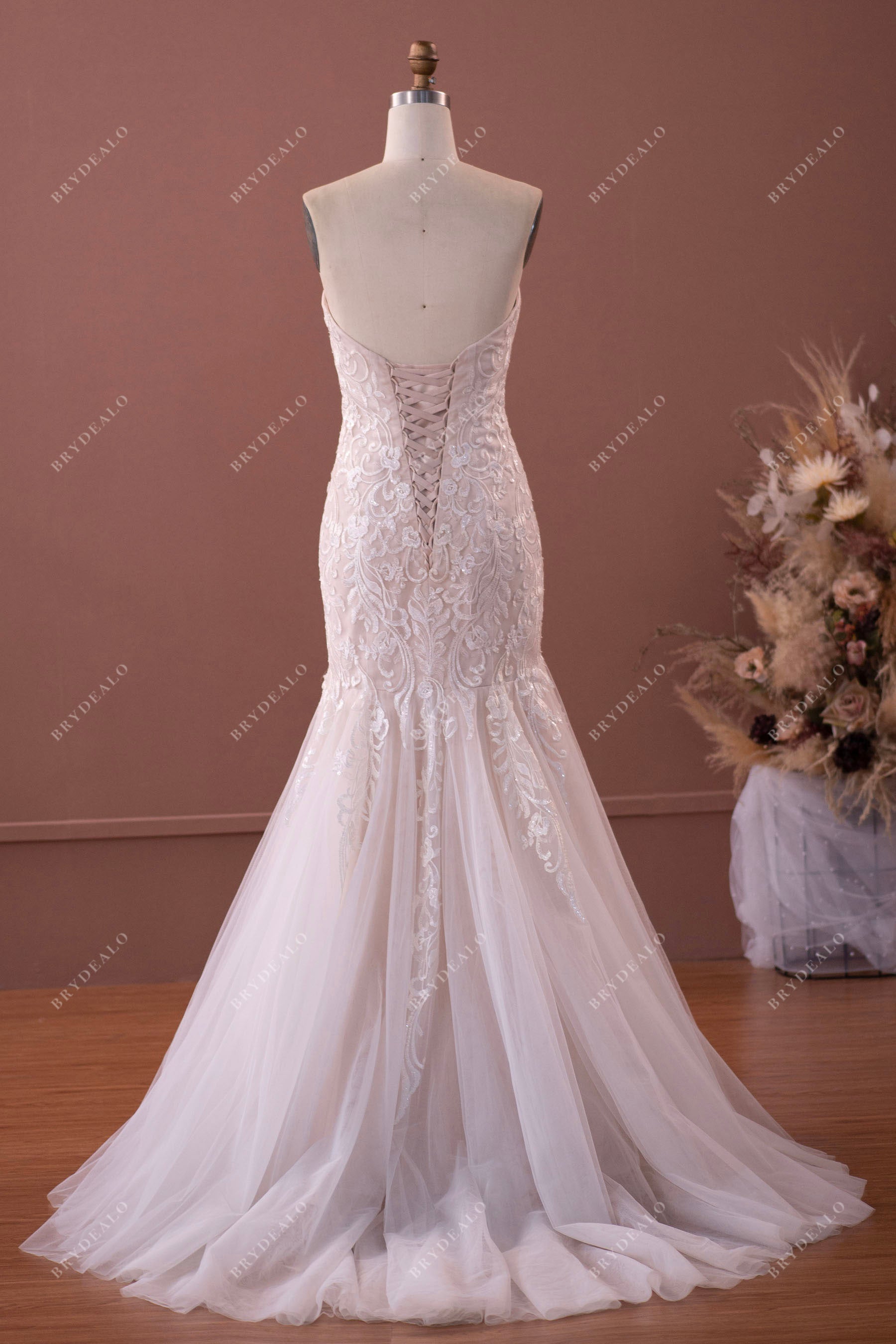 Patrice Wedding Dress Strapless Lace Mermaid 740928HXR-OffWhite/Nude –  Modern Vintage Gowns