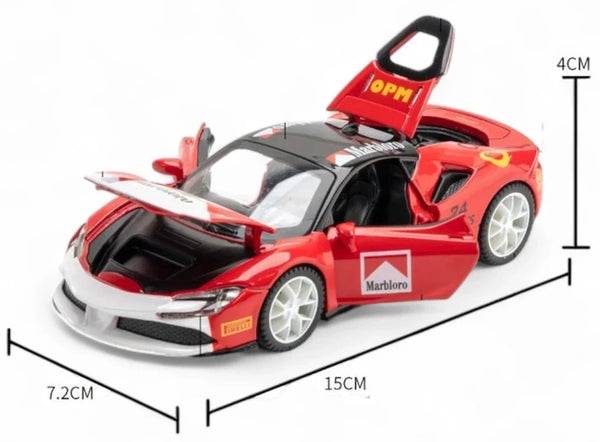 Carro em Miniatura Ferrari SF90 Marlboro 1:32 em Metal - MiniRare
