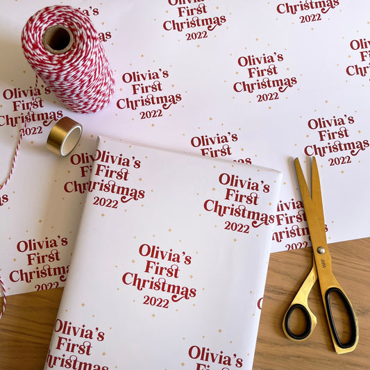 Personalised First Christmas, North Pole Wrapping Paper 