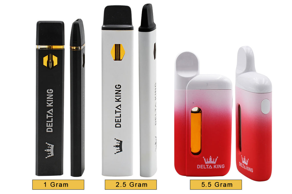 Delta King's THC Vape Pen Types / Sizes