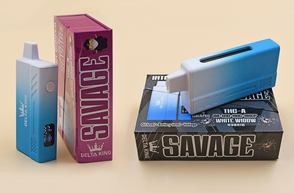 Savage prefilled THCA vape features 400mAh Rechargeable Vape Battery