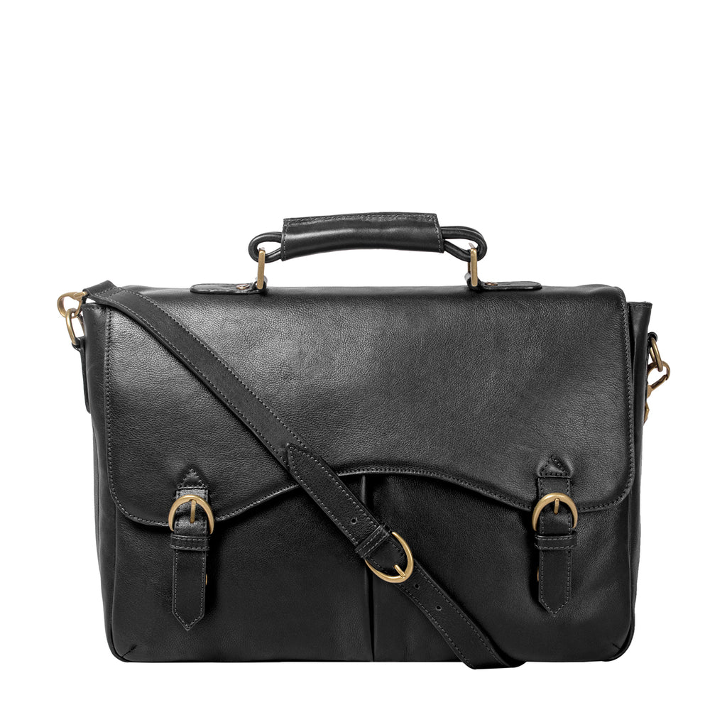 Hawkins Leather 15&quot; Laptop Compatible Briefcase Work Bag – HIDESIGN