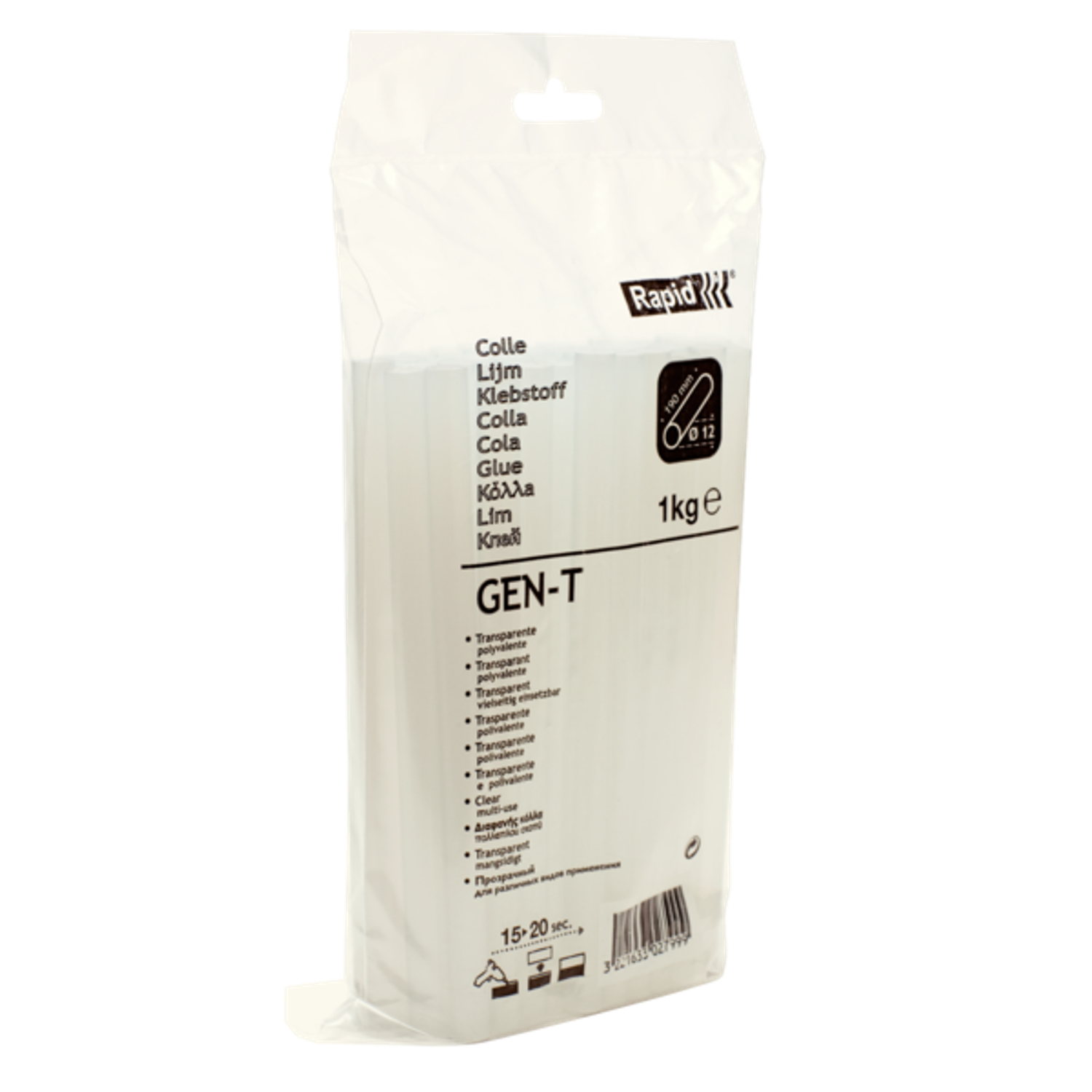 RAPID Limstift, gen-t, transp. ø12(1kg) 190mm