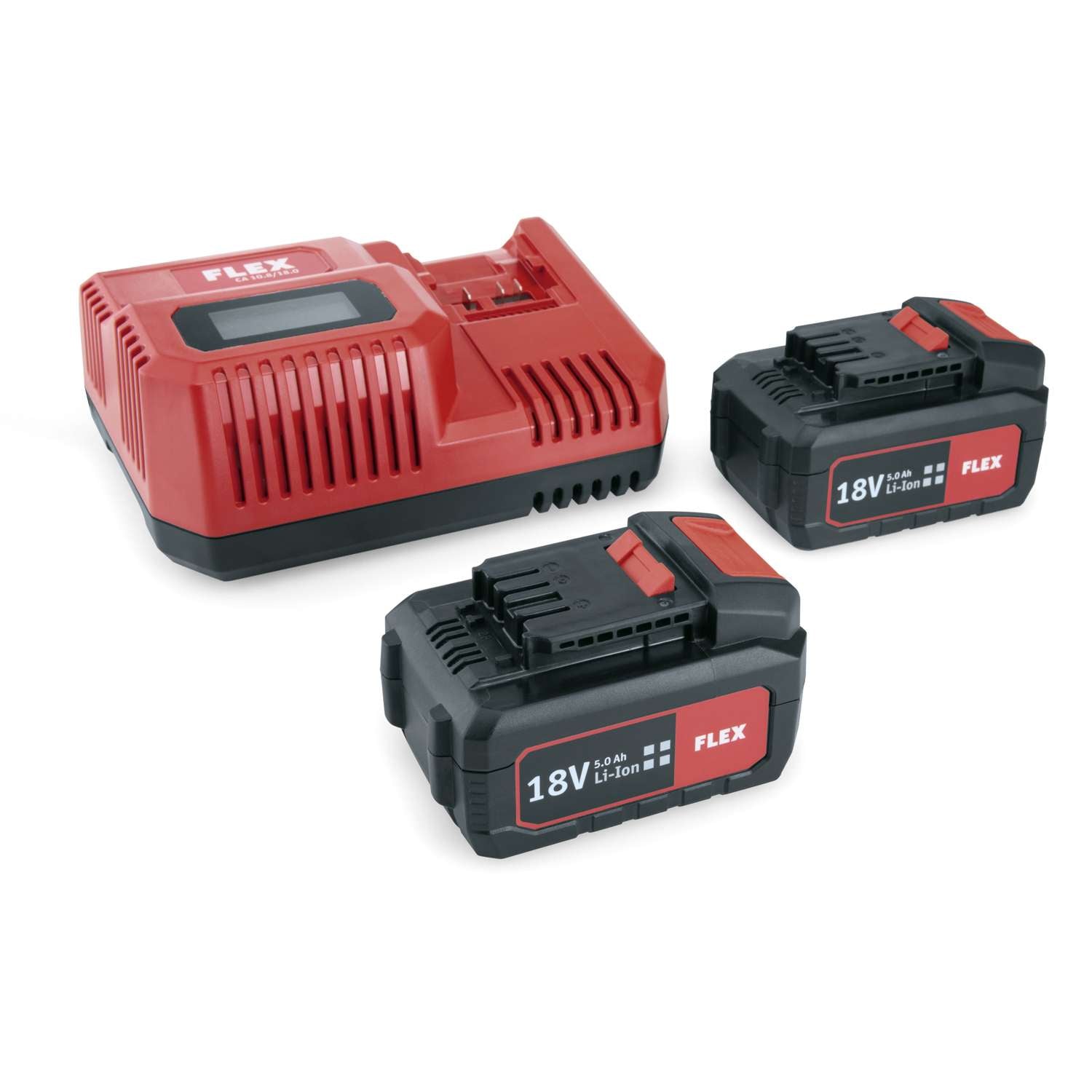 Flex Akku Sæt Batteri + lader P 55 R 2 x 5,0 AH