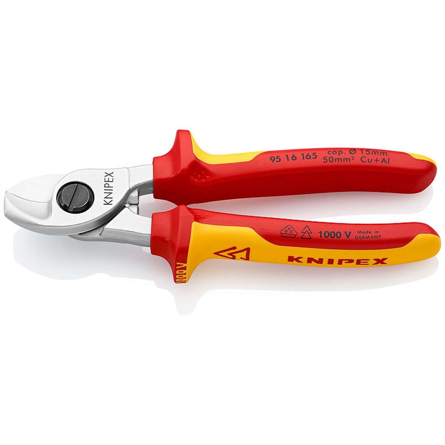 Billede af Knipex kabelsaks 165mm VDE 1000V ø15mm 9516 165