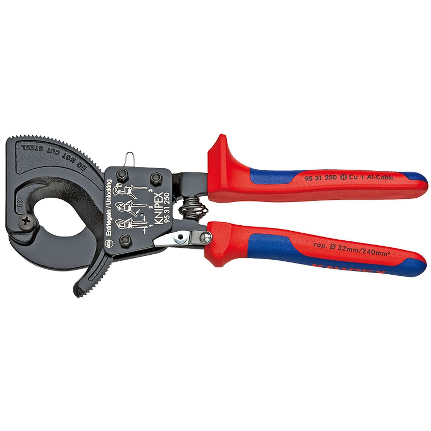 Billede af Knipex kabelsaks m/skralde ø32mm 9531-250