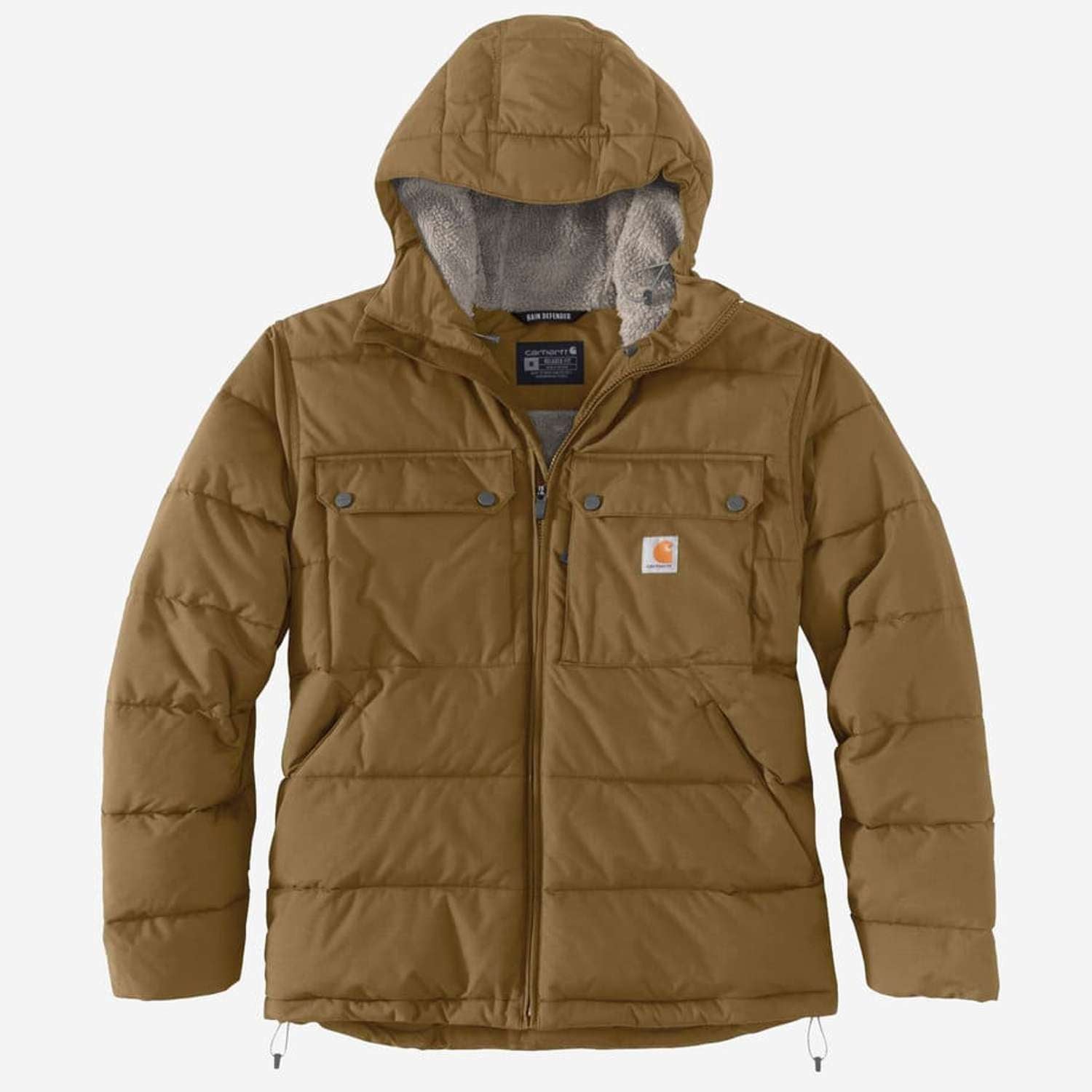 Se CARHARTT Loose Fit Midweight Insulated Jacket OAK BROWN - M hos Toolster.dk