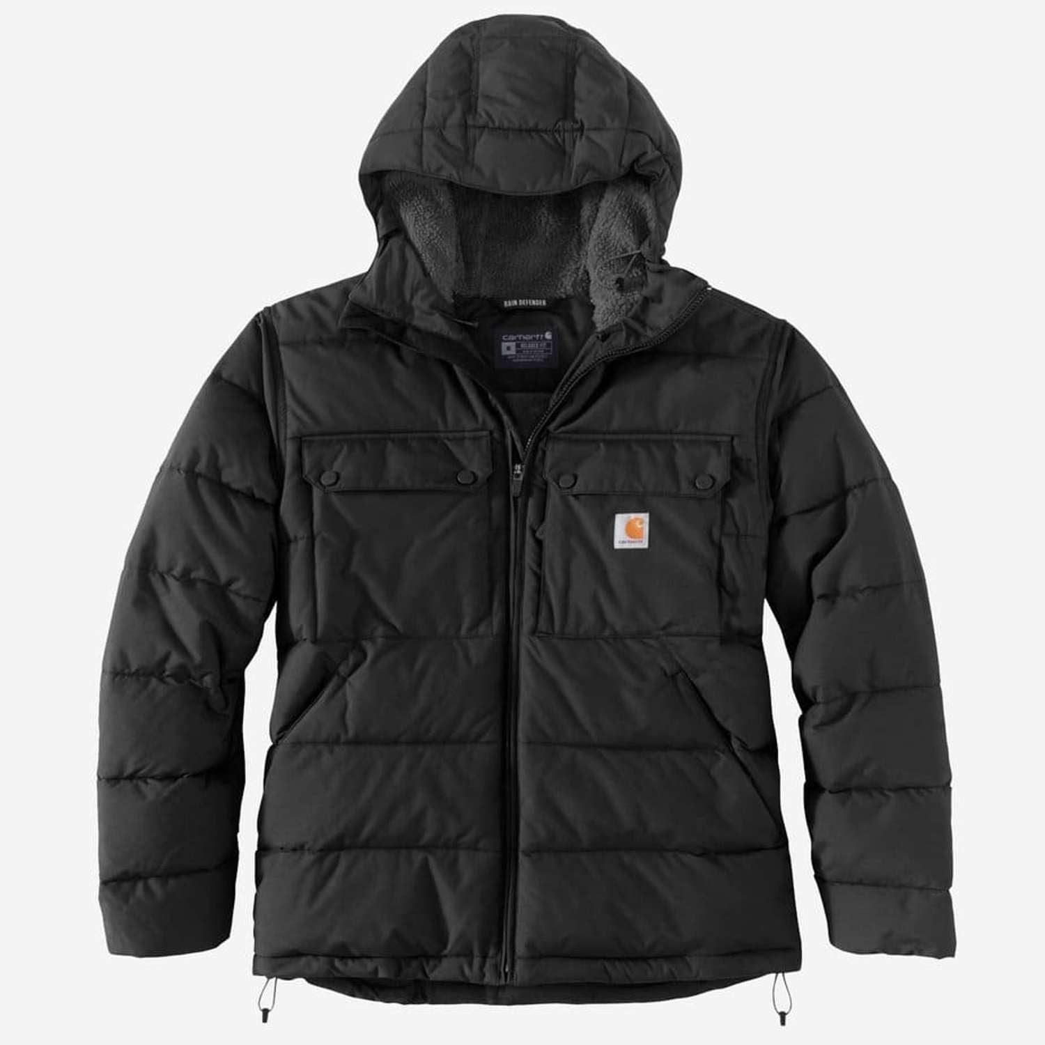 Se CARHARTT Loose Fit Midweight Insulated Jacket BLACK - L hos Toolster.dk