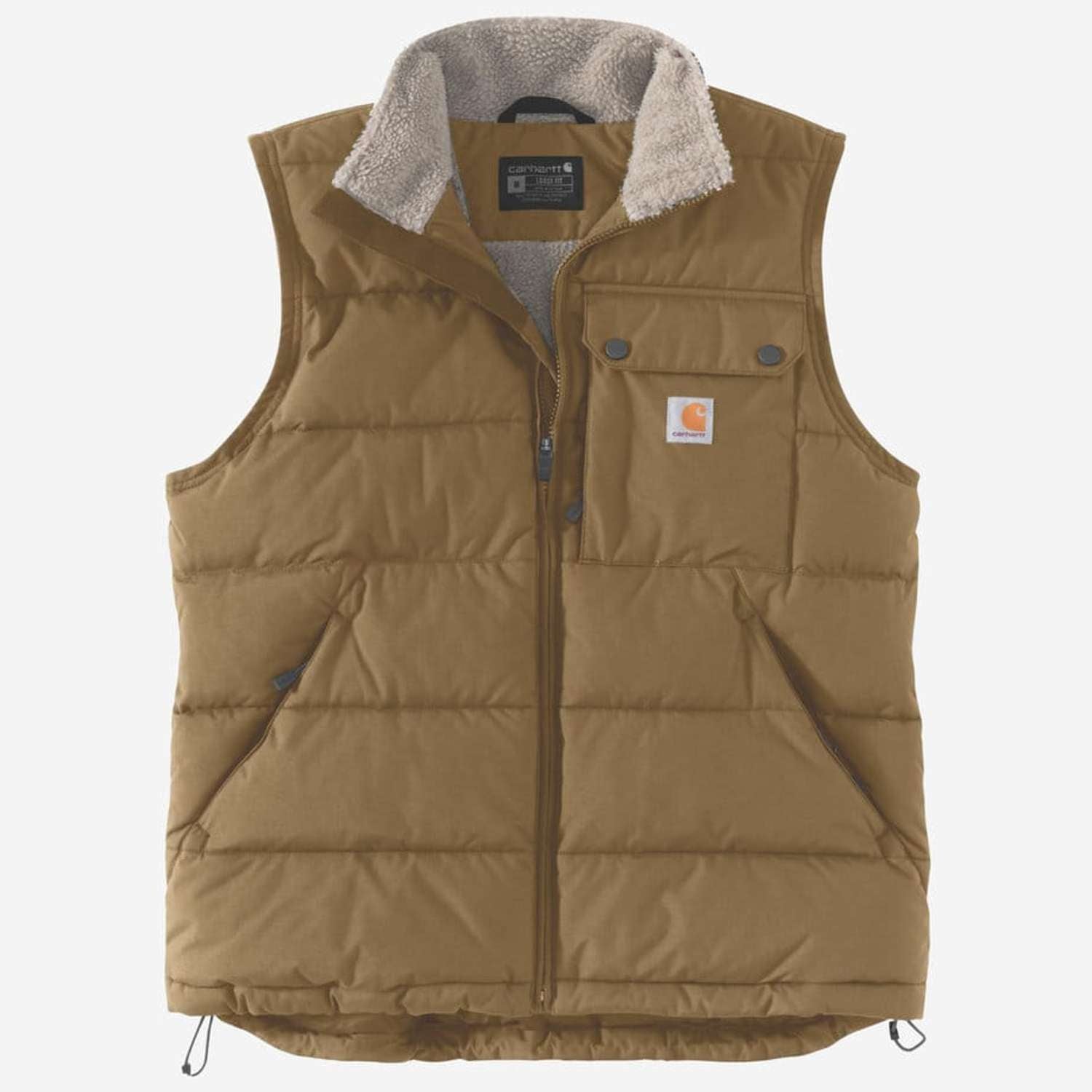 Se CARHARTT Loose Fit Midweight Insulated Vest OAK BROWN - L hos Toolster.dk