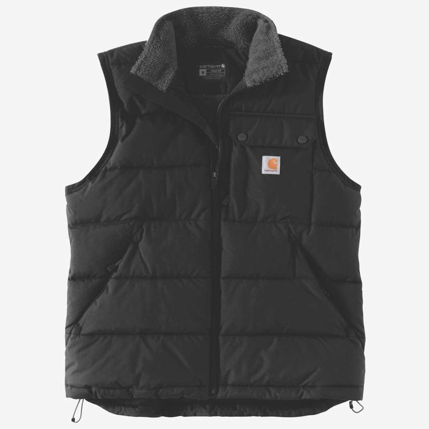 Se CARHARTT Loose Fit Midweight Insulated Vest BLACK - S hos Toolster.dk