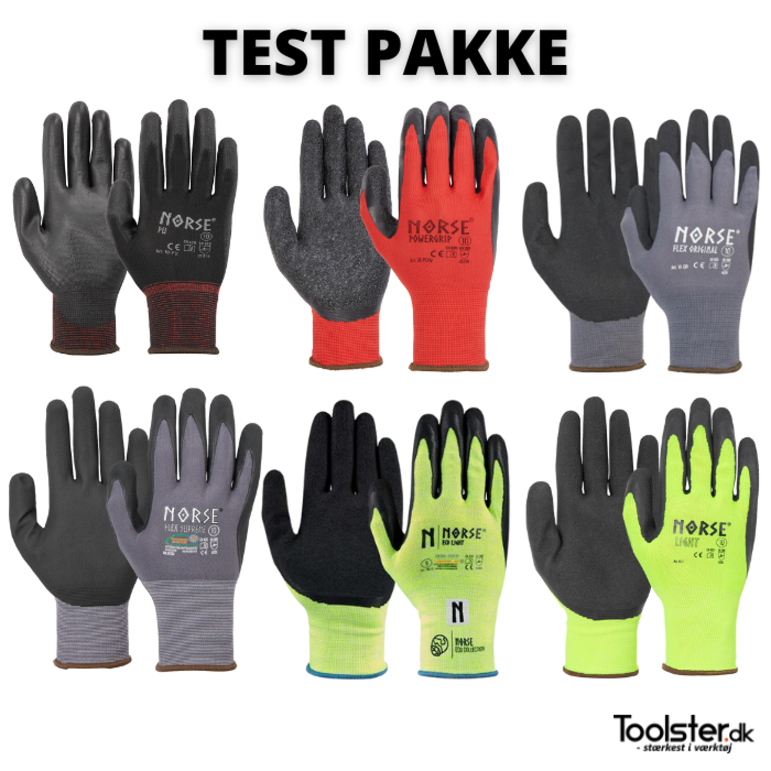 NORSE Handske TESTPAKKE 6 par - 11