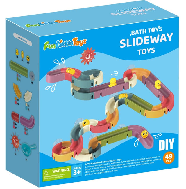 Duck Slide Bath Toys, Wall Track Building Set for Kids Ages 4-8