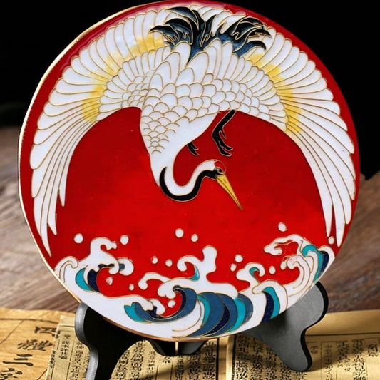 Cloisonne DIY Kit Red crowned Crane Series,home Decoration 