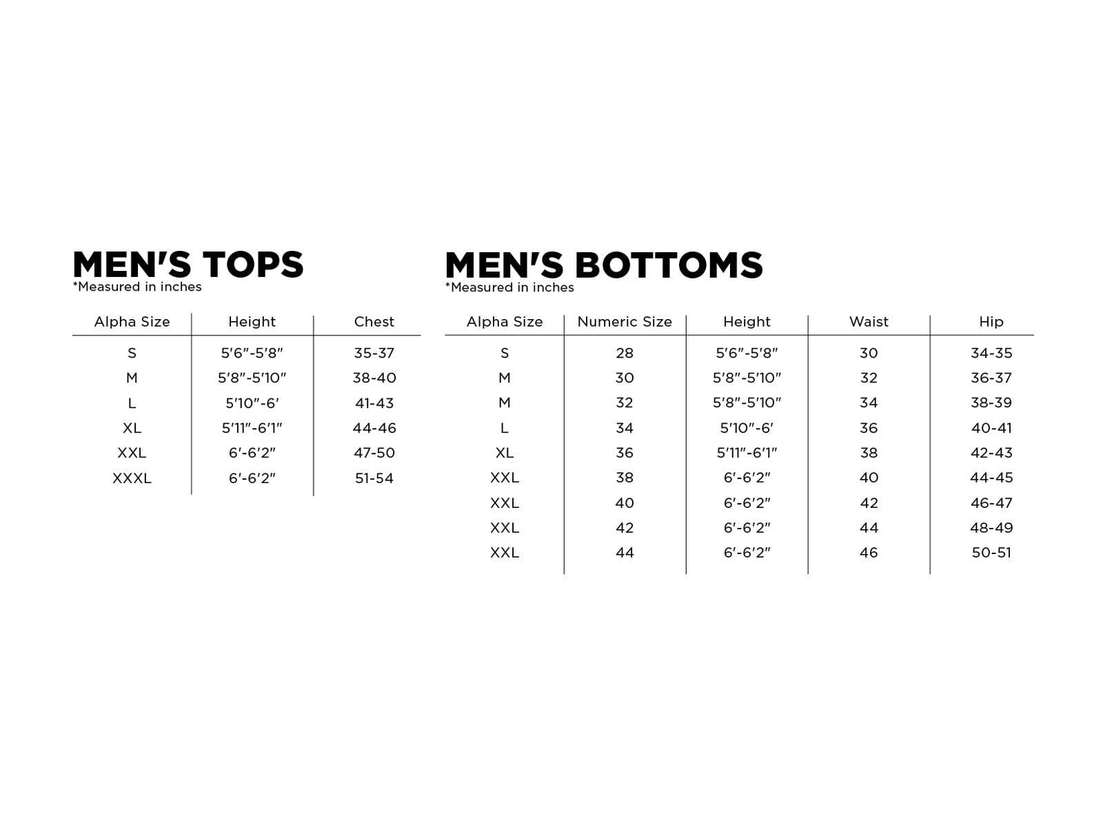 FOX RACING Size Guide