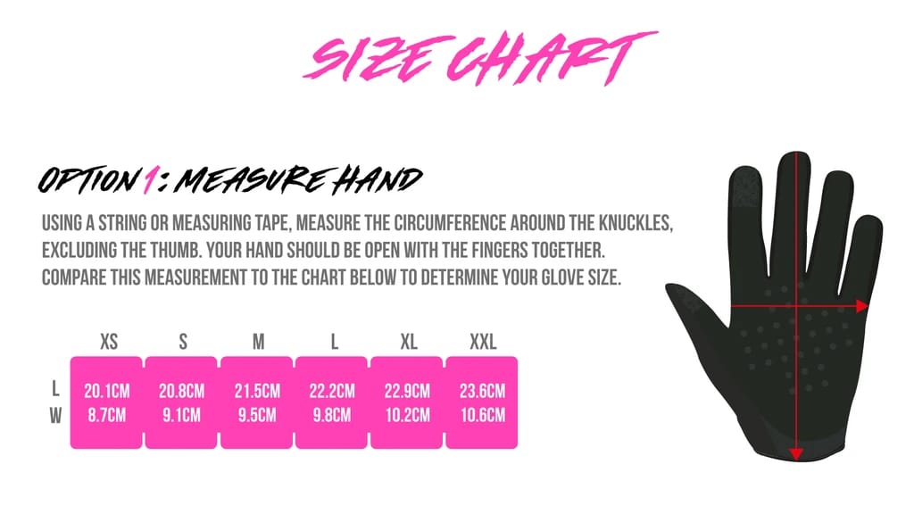 MUC-OFF GLOVES Size Guide