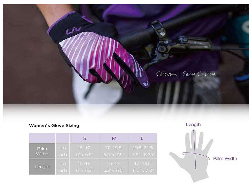 GIANT LIV GLOVE Size Guide