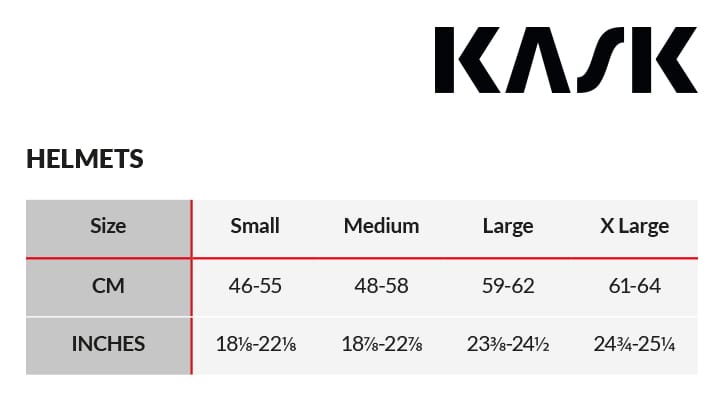 Kask Size Guide