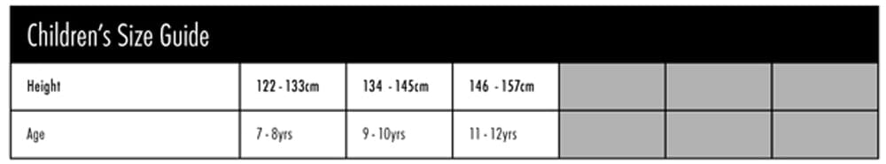 Endura Kids Size Guide Size Guide