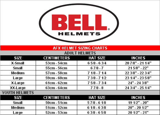 Bell Helmets Size Guide
