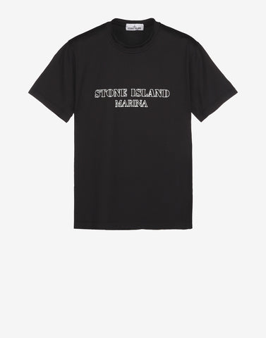 234X1 STONE ISLAND MARINA GLOW-IN-THE-DARK-PRINT T-Shirt in Black
