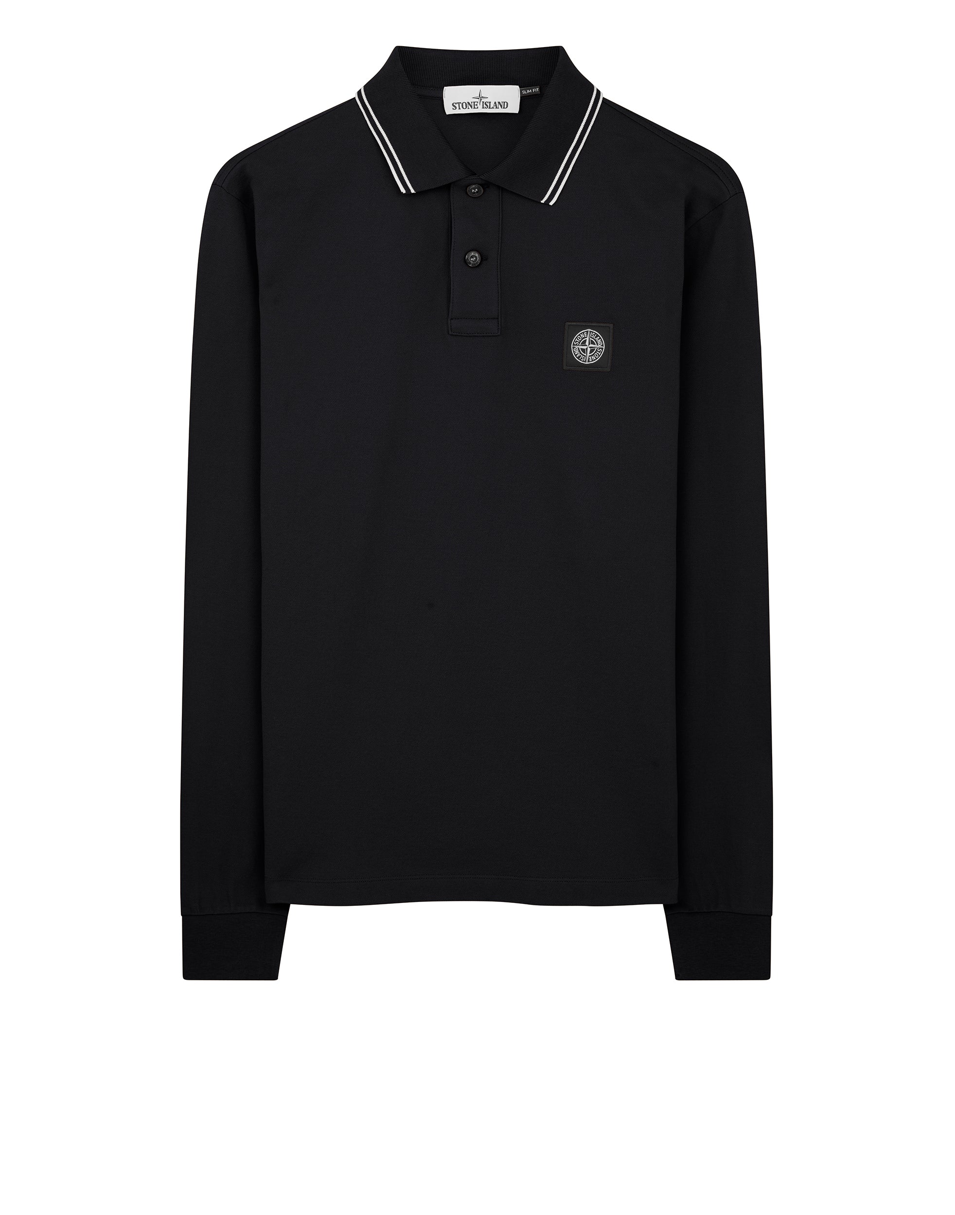 stone island black long sleeve polo