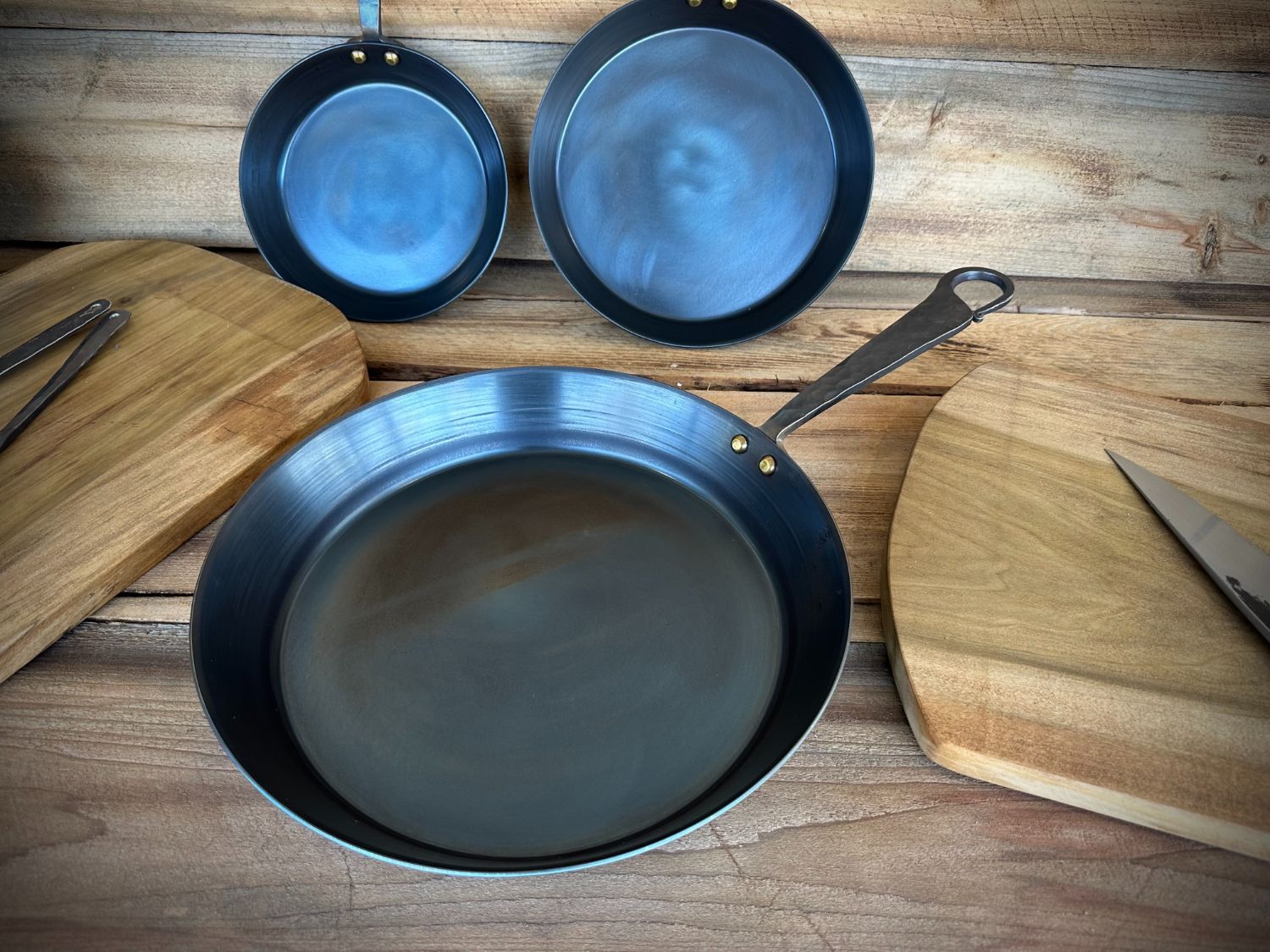 Crate & Barrel Slate Blue Carbon Steel Pizza Pan