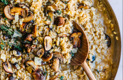 Mushroom Risotto paired with red wine