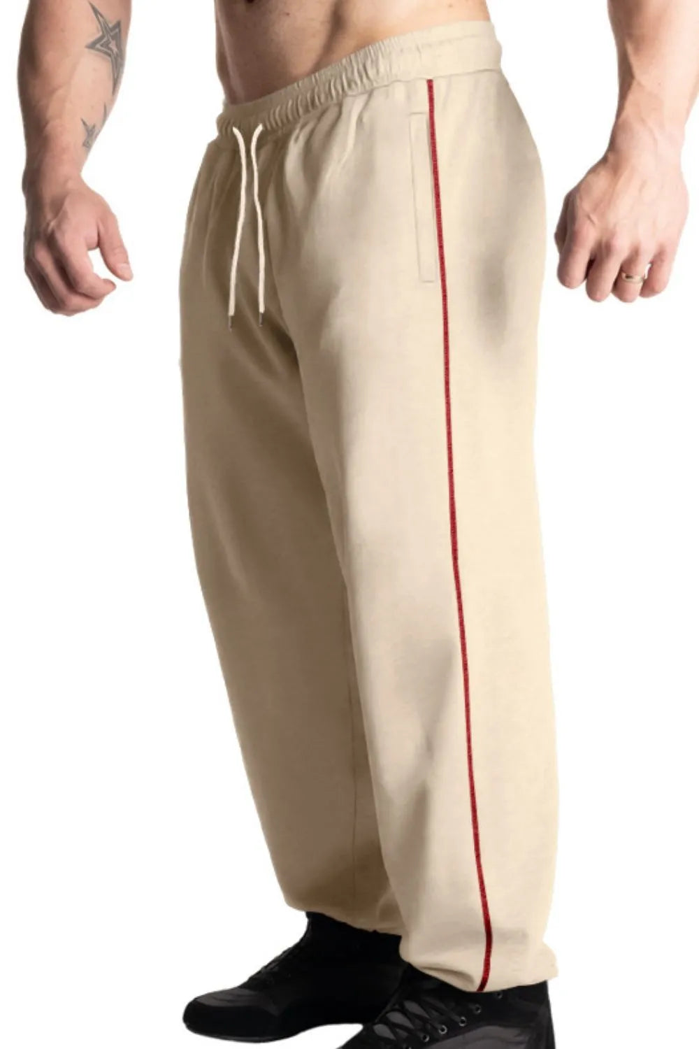 Men's Full Size Drawstring Pants with Side Pockets Plus Size