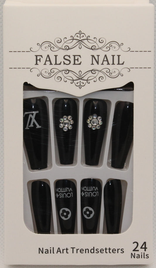 black and white louis vuitton nails