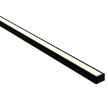 16mm x 12mm Black Shallow Square Aluminium LED Profile Havit Lighting - HV9693-1612-BLK