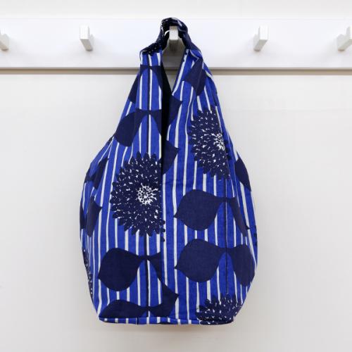 Maison Blanche Square Bag - Stripe Blue*日本棉麻混纺布袋 - Stripe Blue