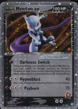 2004 Pokemon EX Team Rocket Returns Holo Mewtwo