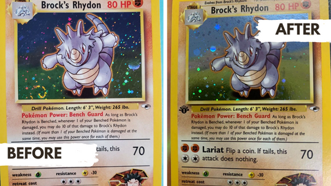 Before & After of Cleaning Pokemon Cards