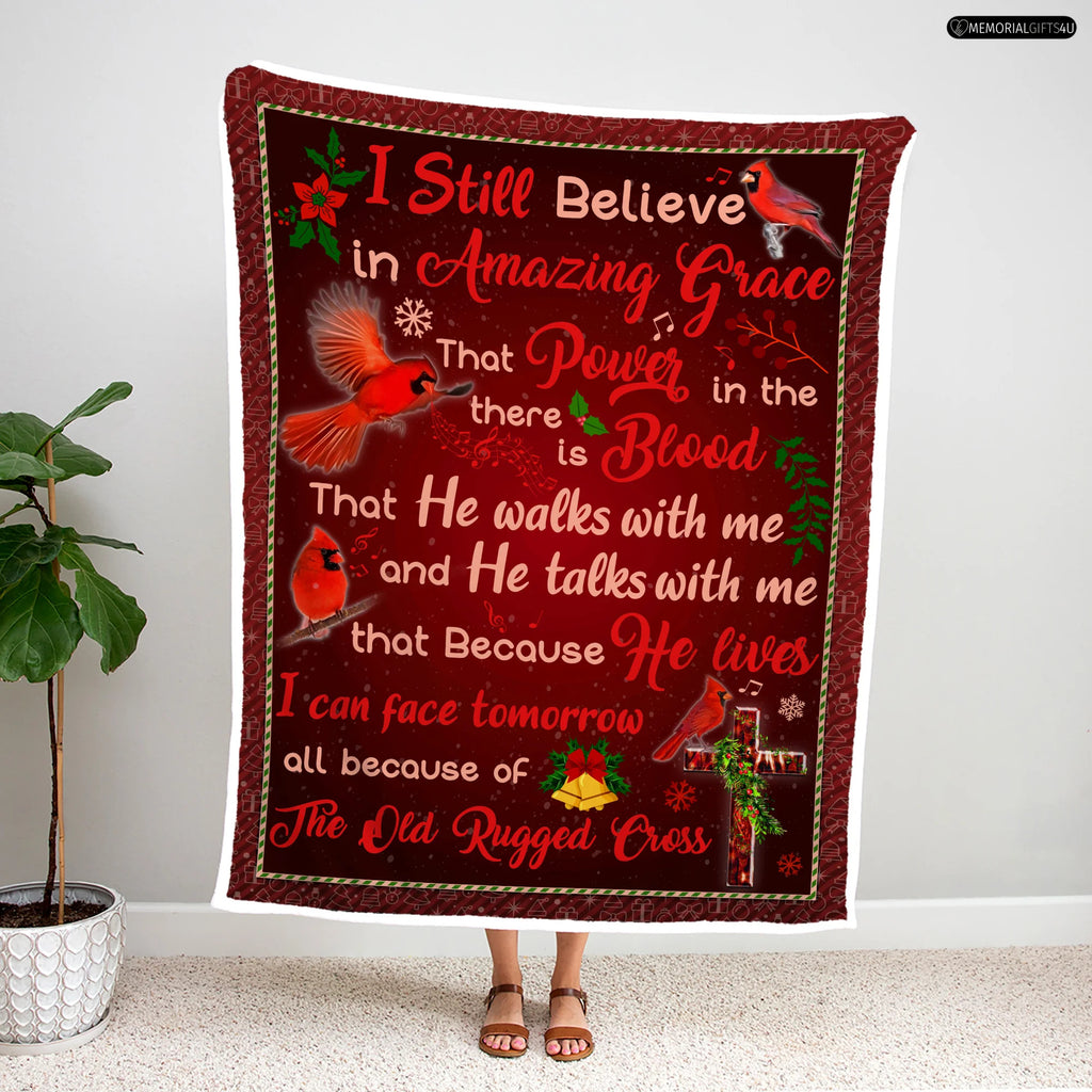 BELIEVE IN AMAZING GRACE - MEMORIAL GIFTS FOR LOSS OF MOTHER FLEECE BLANKET