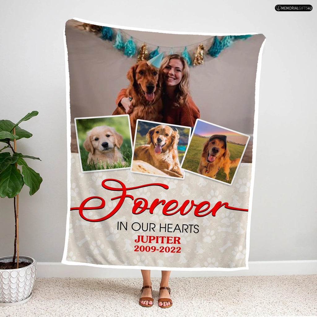 Personalized Dog Remembrance Gifts Fleece Blanket