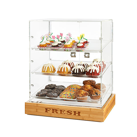 3 tier clear bakery case