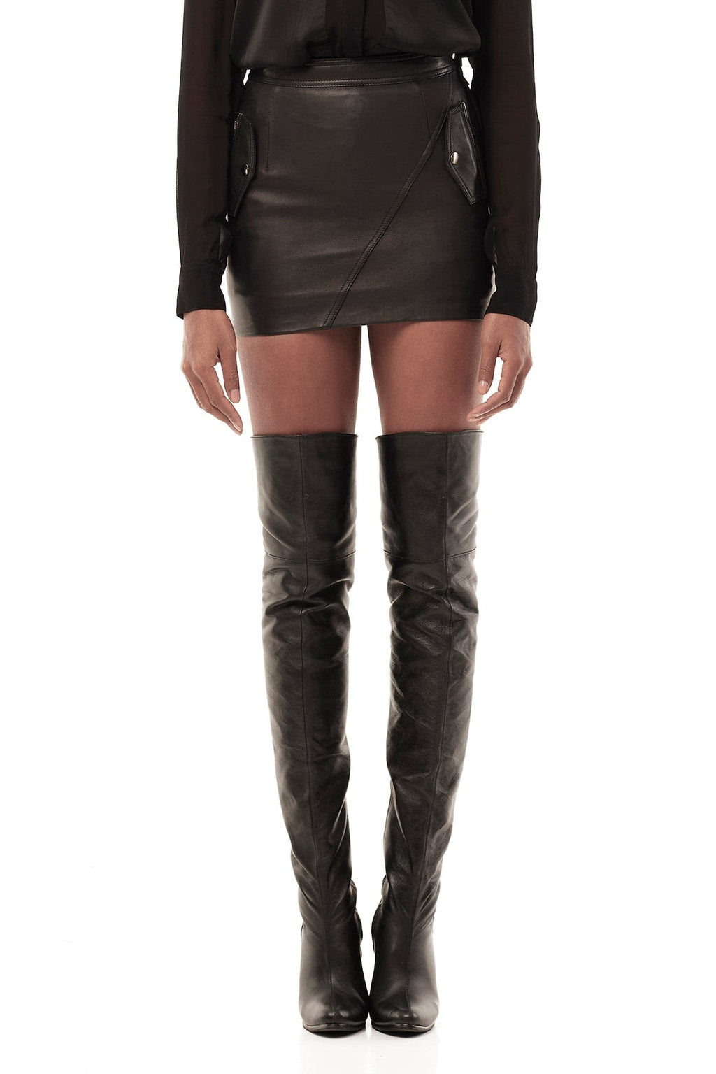 LEATHER MINI SKIRT IN BLACK – JONNY COTA