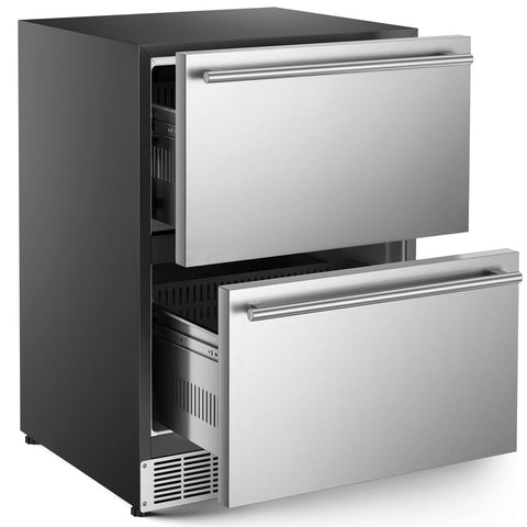 COTLIN 24" 4.9 Cu.Ft. Double Drawer Stainless Steel Refrigerator HX-160DDR