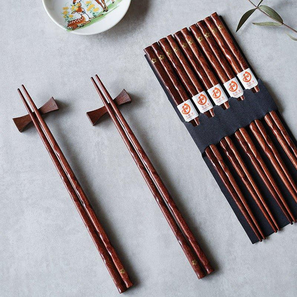 MASU Black Walnut Chopsticks with Decorative Thread in Wooden Box - MASU