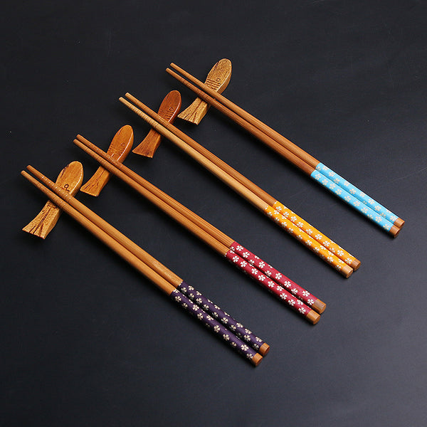 Japanese Natural Bamboo Chopsticks - Nanmu Wood - Rattan - ApolloBox