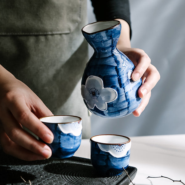 Japanese Fuji Themed Handcrafted Ceramic Sake Gift Sets - MASU