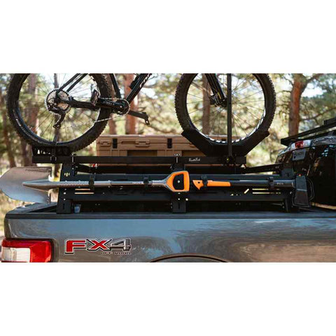 Side View of Loaded Bed Rack with Bike