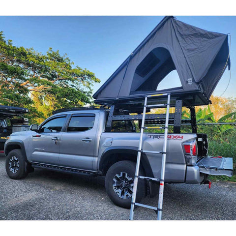 Roof Top Tent Mounted with Shiprock Bed Rack on Tacoma