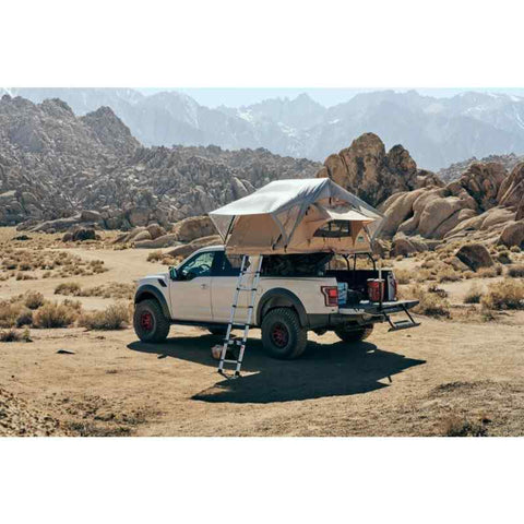 Mounted Bed Rack View with Roof Top Tent on Top
