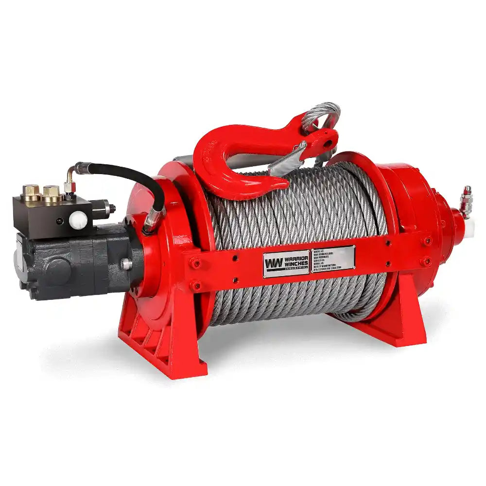 JR10 22,000lb Industrial Hydraulic Winch - Steel Rope | 10 Ton