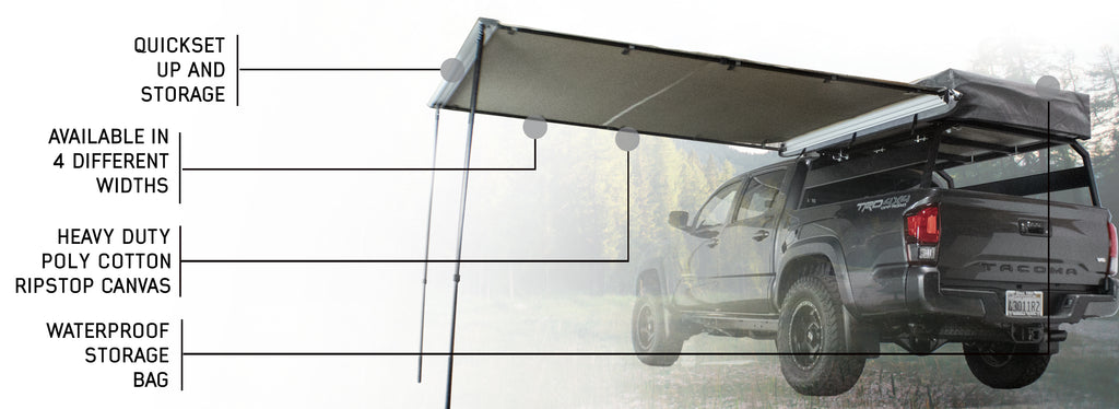 Nomadic Awning 2.0 - 6.5' With Black Cover Features