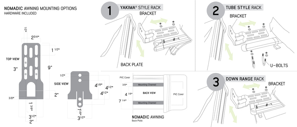 Nomadic Awning 270 Degree Mounting Options