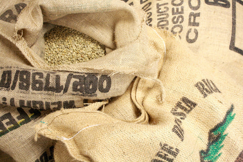 Green Coffee Beans in Jute Bag